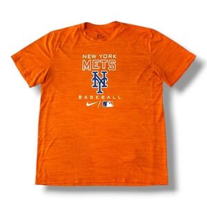 Nike New York Mets Baseball MLB Authentic Collection Orange Dri-FIT Tee Mens Lg